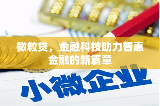 平南微粒贷，金融科技助力普惠金融的新篇章