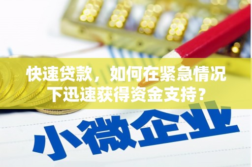 平南快速贷款，如何在紧急情况下迅速获得资金支持？