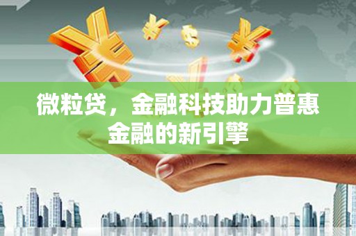 平南微粒贷，金融科技助力普惠金融的新引擎