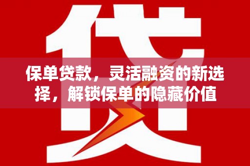 平南保单贷款，灵活融资的新选择，解锁保单的隐藏价值
