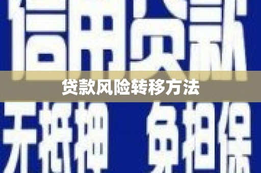 平南贷款风险转移方法