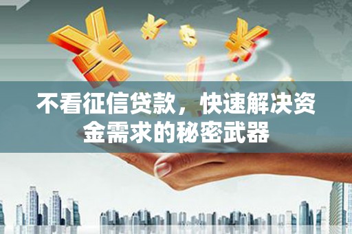 平南不看征信贷款，快速解决资金需求的秘密武器