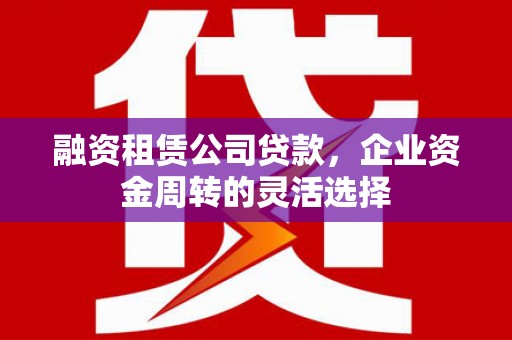 平南融资租赁公司贷款，企业资金周转的灵活选择