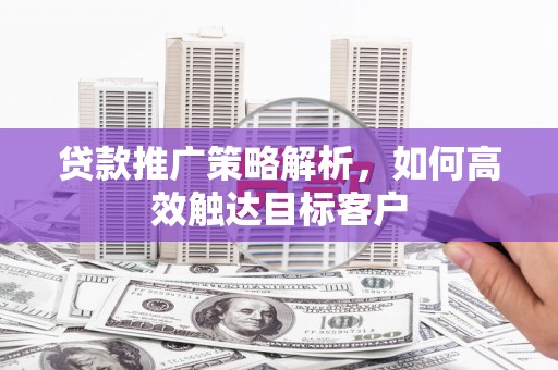平南贷款推广策略解析，如何高效触达目标客户