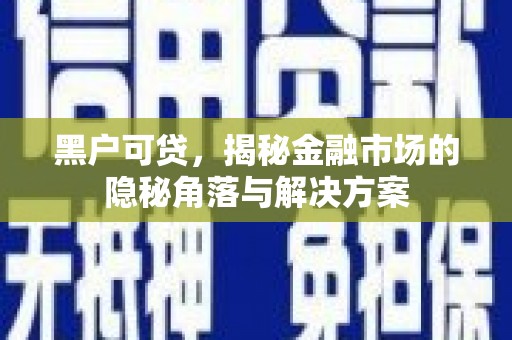平南黑户可贷，揭秘金融市场的隐秘角落与解决方案