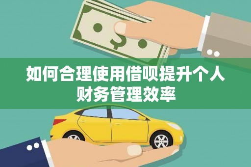 平南如何合理使用借呗提升个人财务管理效率