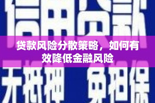 平南贷款风险分散策略，如何有效降低金融风险