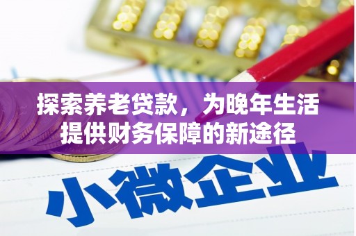平南探索养老贷款，为晚年生活提供财务保障的新途径