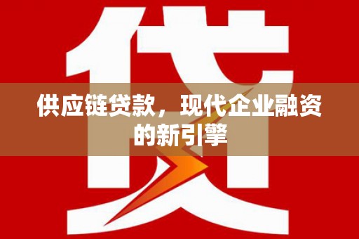 平南供应链贷款，现代企业融资的新引擎