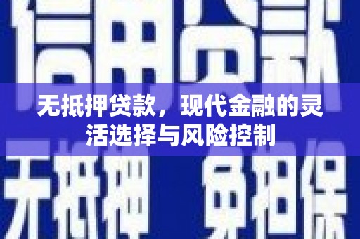 平南无抵押贷款，现代金融的灵活选择与风险控制