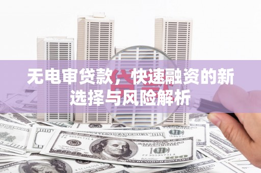 平南无电审贷款，快速融资的新选择与风险解析