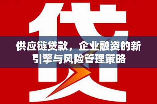 平南供应链贷款，企业融资的新引擎与风险管理策略