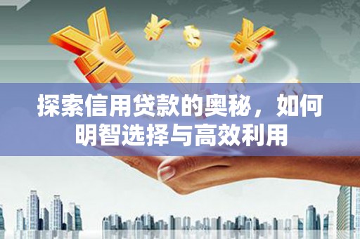 平南探索信用贷款的奥秘，如何明智选择与高效利用