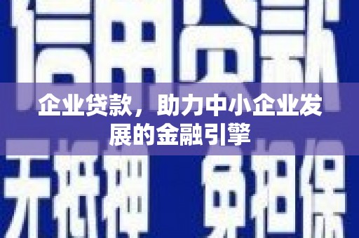 平南企业贷款，助力中小企业发展的金融引擎
