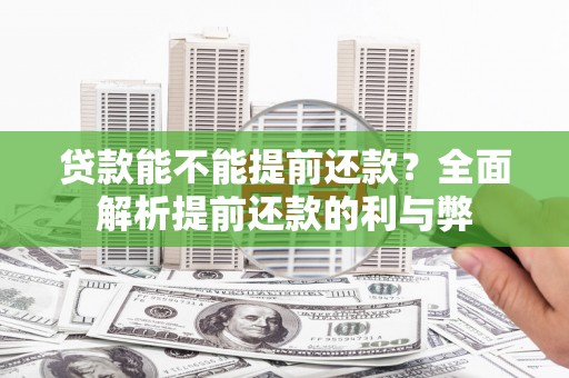 平南贷款能不能提前还款？全面解析提前还款的利与弊