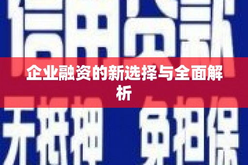 平南企业融资的新选择与全面解析